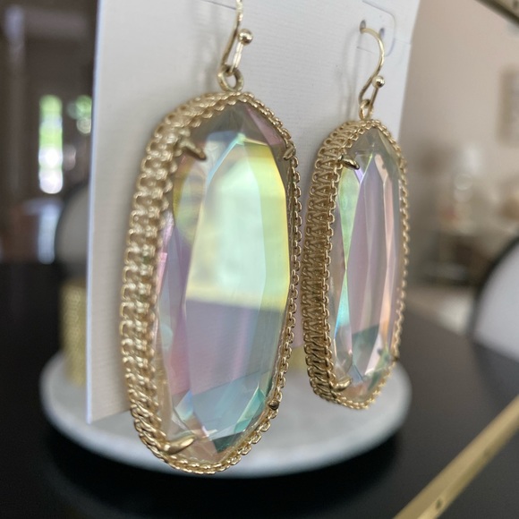 Kendra Scott clear iridescent Deily earrings. Amazing condition - Picture 5 of 6